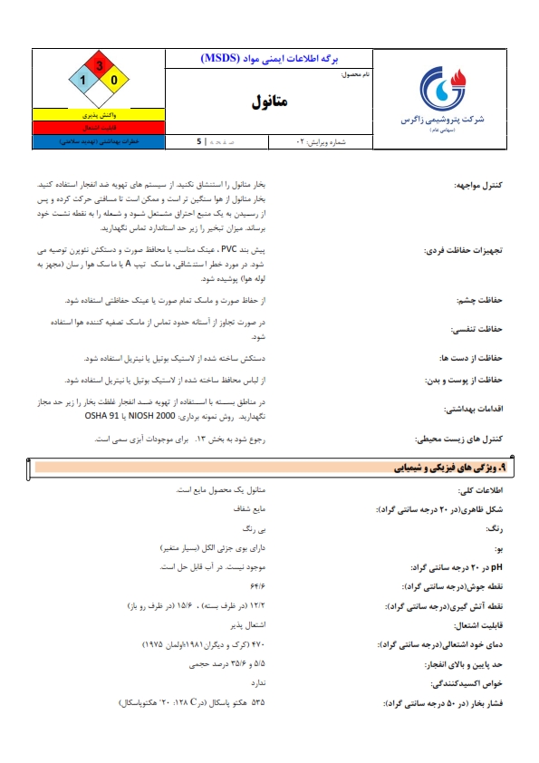 MSDS فارسی 1401