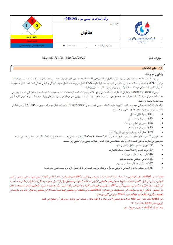 MSDS فارسی 1401